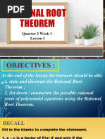 Q2 W1 Lesson 1 Rational Root Theorem