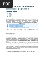 Diferencias Entre Los Sistemas de Coordenadas Geográficas y Proyectadas