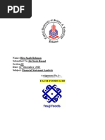 Name: Hira Saqib Rehman Submitted To: Sir Nasir Rasool Section:03 Date: 11 December 2023 Subject: Financial Statement Analysis