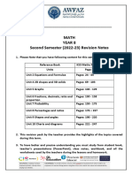 Maths - Year 8 Study Notes