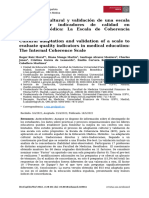 Escala de Coherencia Interna para Calidad de La Educación Médica - Rev Esp Edu Med 2022