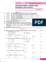 Board Question Paper: March 2022: Mathematics and Statistics