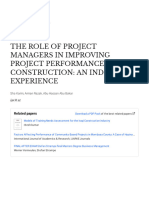 The Role of Project Managers in Improving Project Performanace in Construction