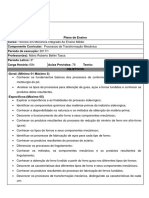 PLANO DE ENSINO - Processos de Transformação Mecânica