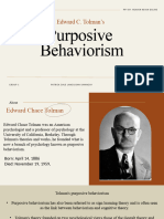 Purposive Behaviorism: Edward C. Tolman's