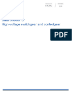 Data Sheets For High-Voltage Switchgear and Controlgear: October