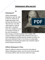 William Shakespeare Context Carousel Info Sheet