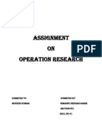 Assignment ON Operation Research