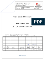 PIPING WORKS Gross Leak Test (PTJ-Lub-Growth II-COM-0010) Rev.0