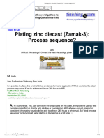 Plating Zinc Diecast (Zamak-3) Process Sequence