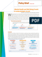 Policy Brief: Promoting Mental Health and Well Being at Work