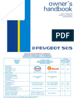 Owner's Handbook Peugeot 505