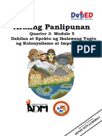 Araling Panlipunan: Quarter 3-Module 5 Dahilan at Epekto NG Ikalawang Yugto NG Kolonyalismo at Imperyalismo