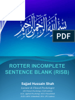 Rotter Incomplete Sentences Blank (RISB) - Final Term