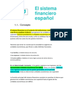 Resumen de Tema Sistema Financiero Español