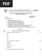 APPLIED MATH Sample Paper For Half Yearly Examination GRADE 11