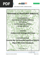 Programa de Monitoreo Ambiental - Canal Patria