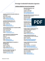 Information - Foreign Credential Evaluation Agencies