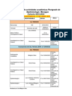 Cronograma de Actividades Académicas REAJUSTADO Postgrado de Epidemiología Monagas Año 2023