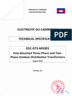 EDC-DTS-MV001 - Pole Mounted Three-Phase and Two-Phase Outdoor Distribution Transformers