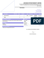 Advance Physiotherapy Centre: Tax Invoice