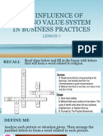 Lesson 7 (THE INFLUENCE OF FILIPINO VALUE SYSTEM IN BUSINESS)