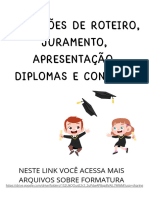 Formatura Sugestão de Roteiro Apresentação Diploma