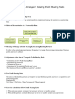 Reconstitution Change in Existing Profit Sharing Ratio