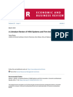 A Literature Review of HRM Systems and Firm Innovation