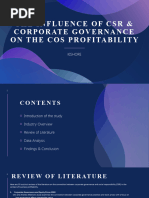 The Influence of CSR & Corporate Governance On