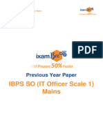 IBPS SO IT 2018 Previous Year Paper Mains