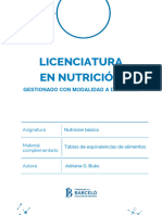 U8 - 1 Tablas de Equivalencias de Alimentos