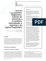 02.049 Otras Causas de Hipoglucemia. Diagnóstico. Criterios de Referencia A La Medicina Especializada, A Urgencias y de Ingreso Hospitalario