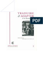 (Études Et Rencontres, 2) Dominique de Courcelles - Traduire Et Adapter À La Renaissance-Publications de L'école Nationale Des Chartes (1998)