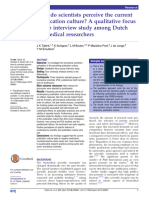 How Do Scientists Perceive The Current Publication Culture? A Qualitative Focus Group Interview Study Among Dutch Biomedical Researchers