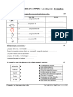 CE1 - DECOUVERTE DU MONDE: Les Cinq Sens - Evaluation: Note: /20