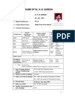 Resume of Dr. HN Suresh