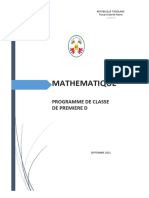 PROGRAMME MATHS 1re D