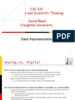 CSC 121 Computers and Scientific Thinking David Reed Creighton University