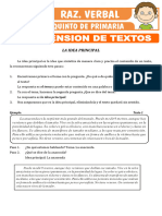 Comprension de Textos para Quinto de Primaria