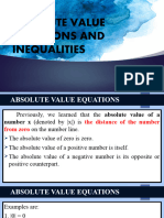 Absolute Value Equations and Inequalities