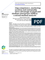 Marketing Competency, Marketing Innovation and Sustainable Competitive Advantage of Small and Medium Enterprises A Mixed-Method Analysis