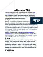 Risk Measurement and Mnagement Mba