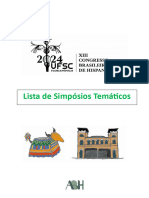 Lista Dos Simposios Tematicos XIII CBH