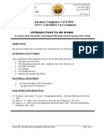 Labsheet 4 MSword - Formatting Tables - Footer Etc