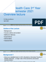 Overview Lecture Primary Health Care 3rd Year Recess Semester 2017