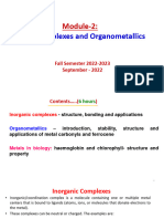 Module 2 - Metal Complexes and Organometallics