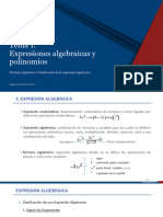 Término Algebraico. Clasificación de La Expresión Algebraica