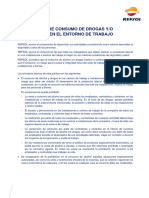 Política de Consumo de Drogas y Alcohol en El Entorno de Trabajo