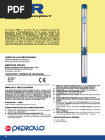 Electrobombas Sumergibles 6": Caudal Hasta 600 L/min (36 M /H) Altura Manométrica Hasta 390 M